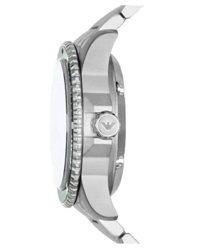 Emporio Armani Diver Automatic Green Dial Silver Steel Strap Watch For Men - AR60061 - Image 8
